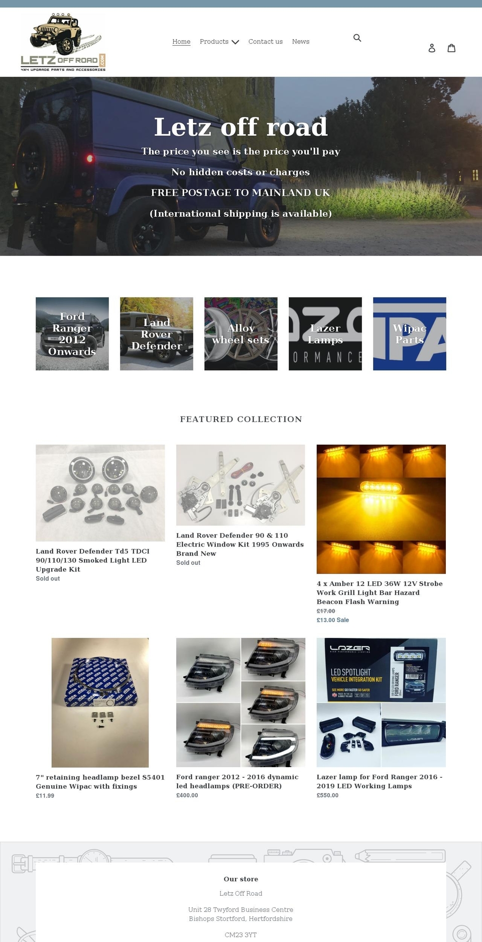letzoffroad.com shopify website screenshot