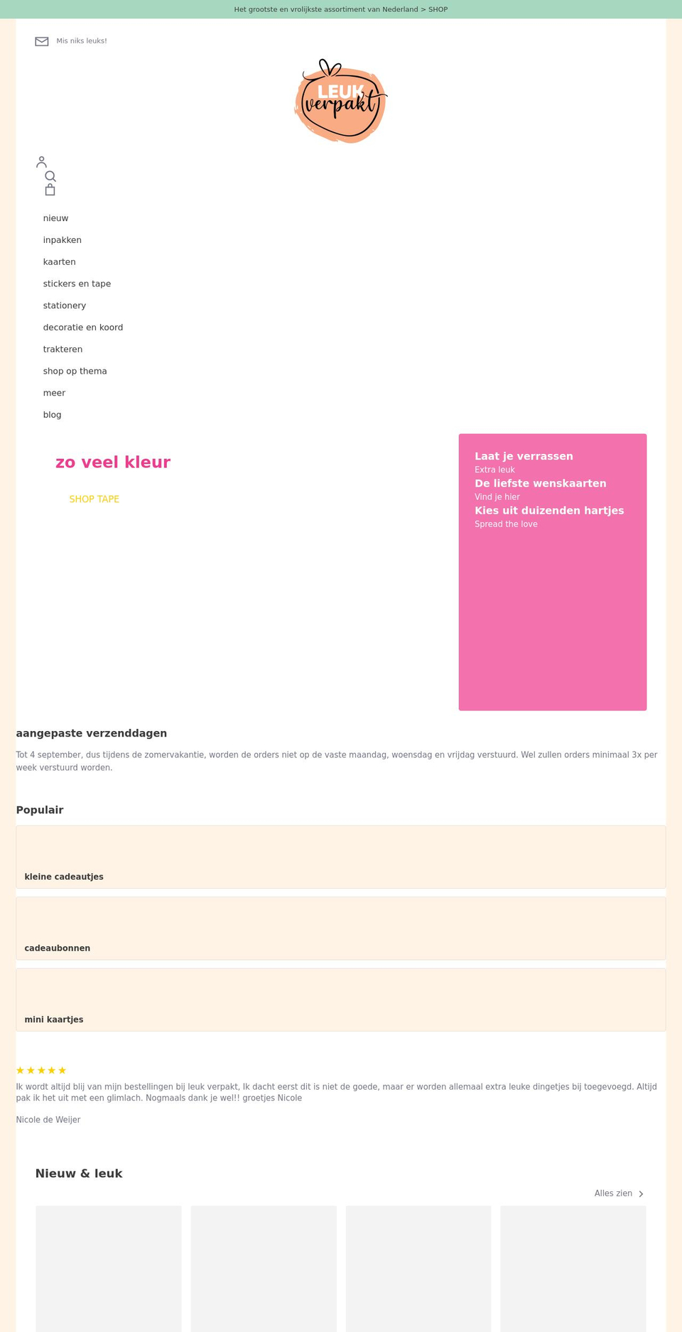 leukverpakt.nl shopify website screenshot