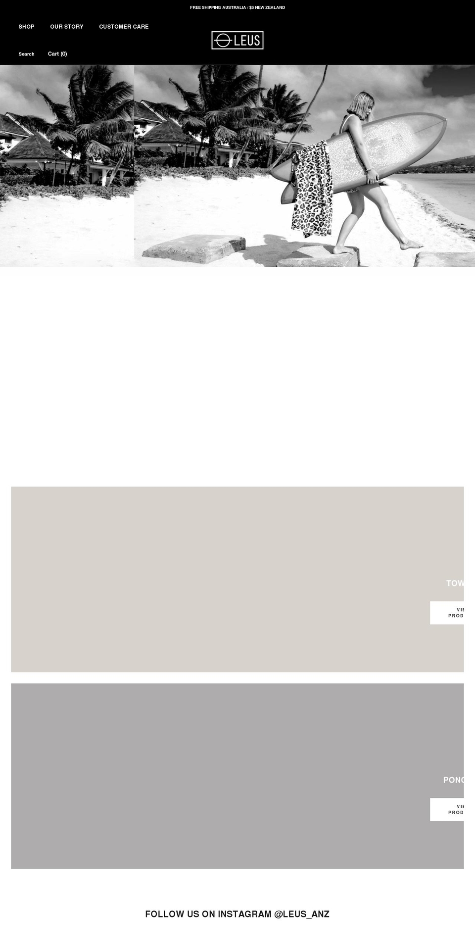 leustowels.com.au shopify website screenshot