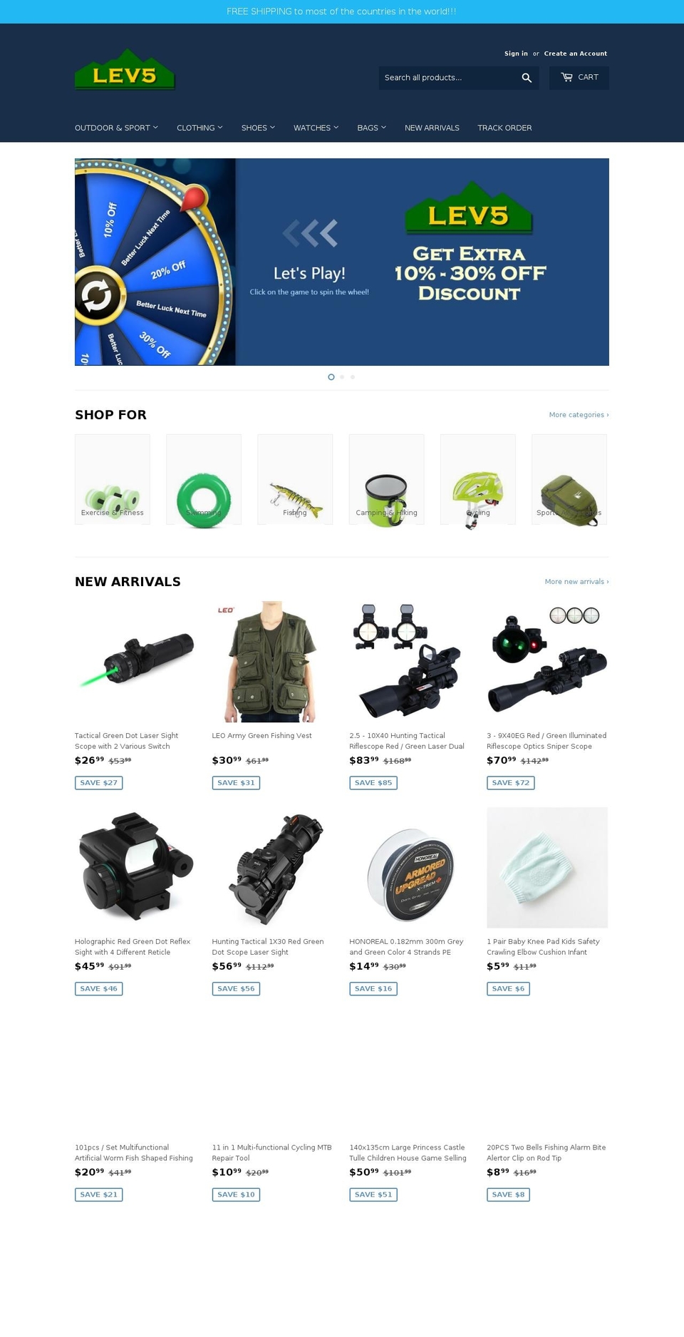 lev5.com — Shopify storefront screenshot