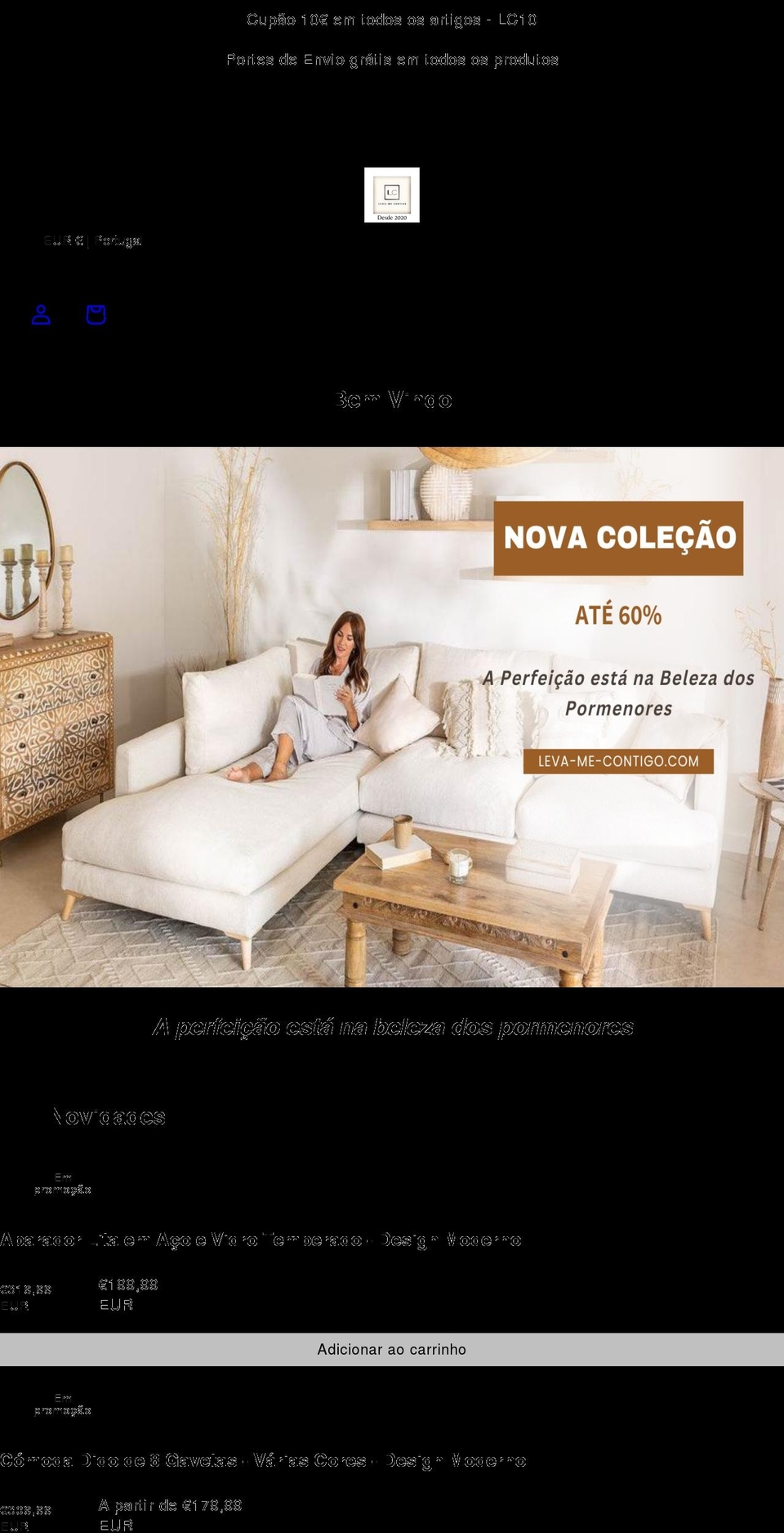 leva-me-contigo.com shopify website screenshot