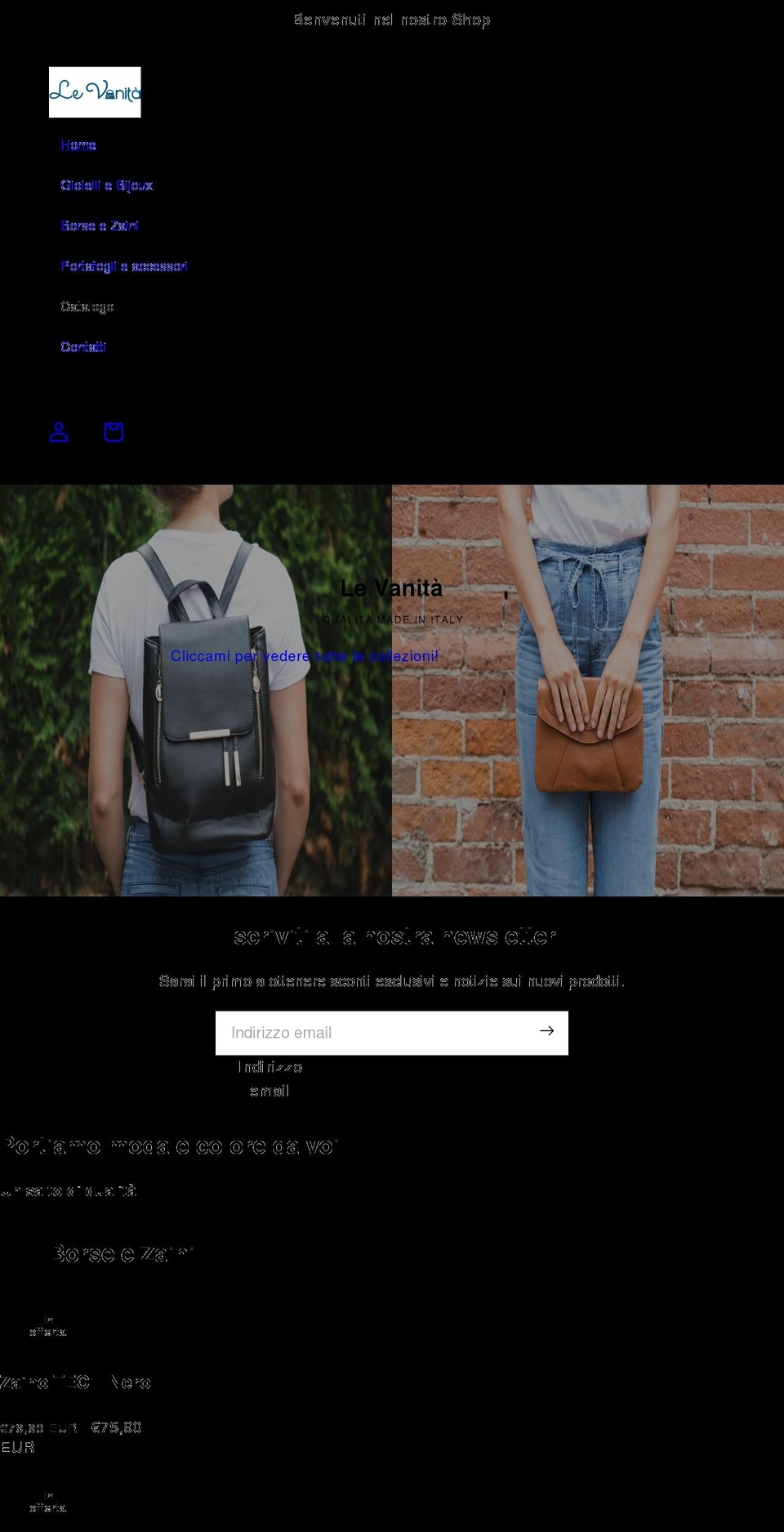 levanita.it shopify website screenshot