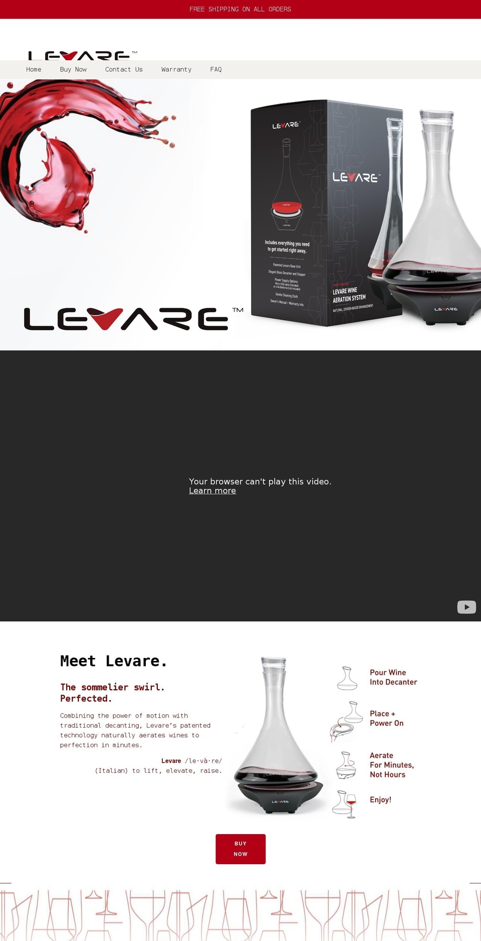 levarewine.com shopify website screenshot