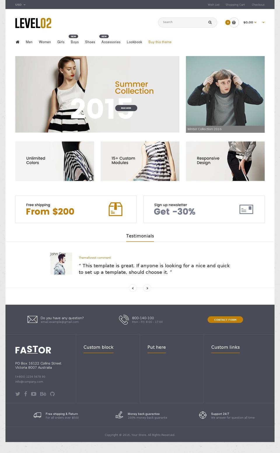 level02.com shopify website screenshot