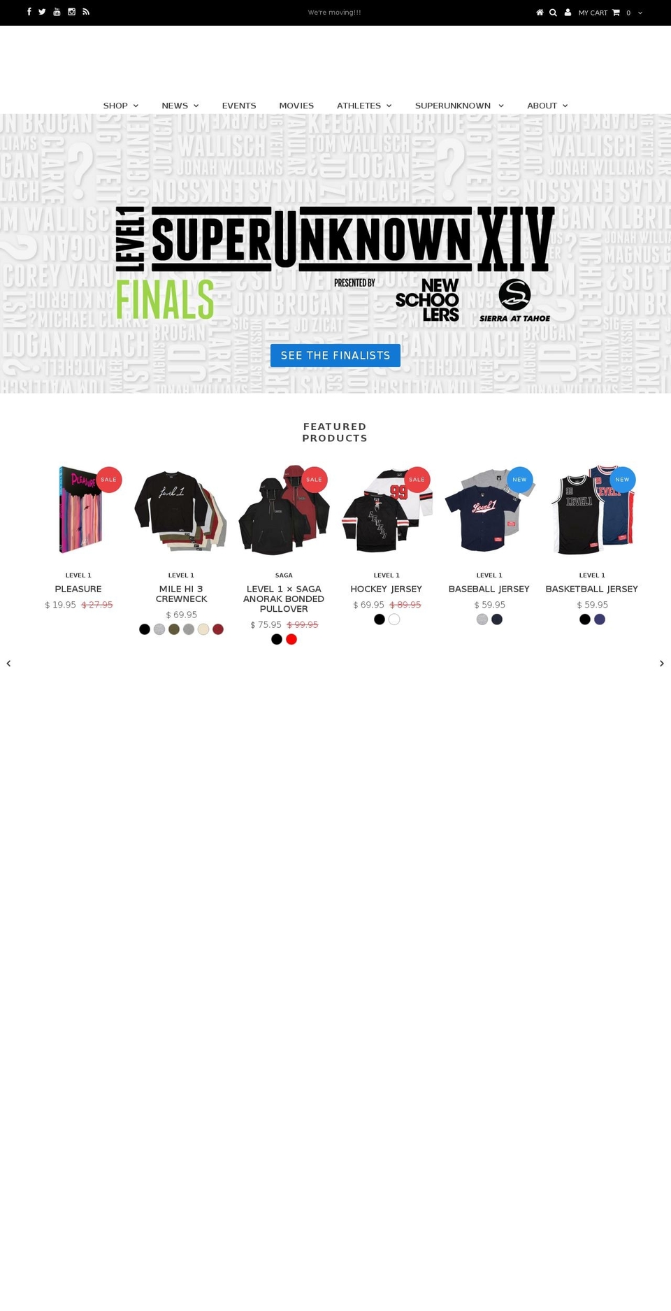 level1productions.com shopify website screenshot