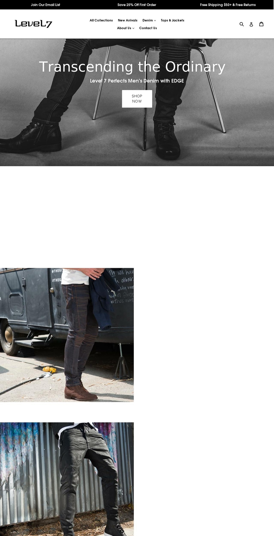 level7jeans.com shopify website screenshot