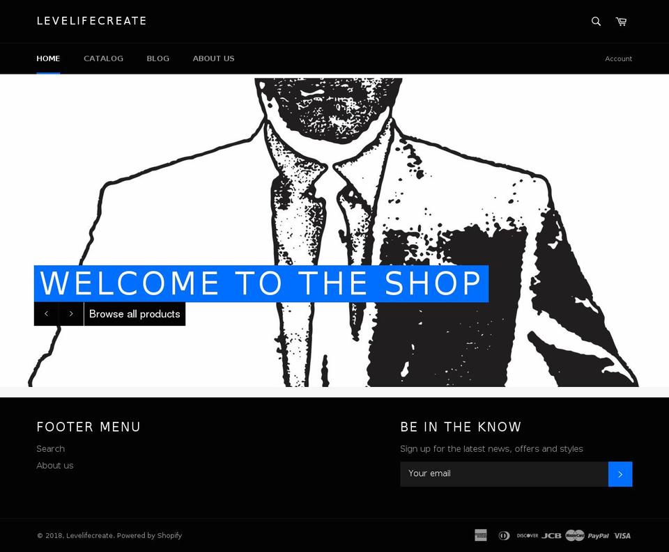 levellifecreate.com shopify website screenshot