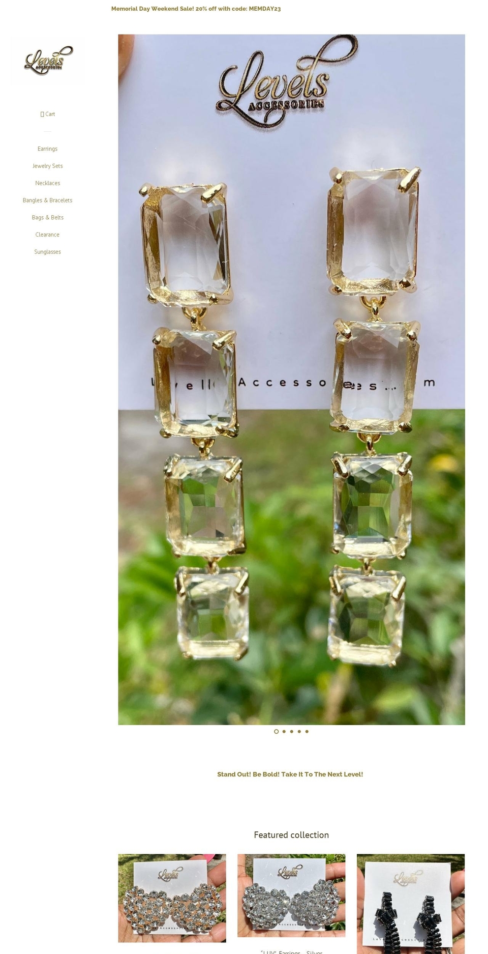 levels-accessories.com shopify website screenshot