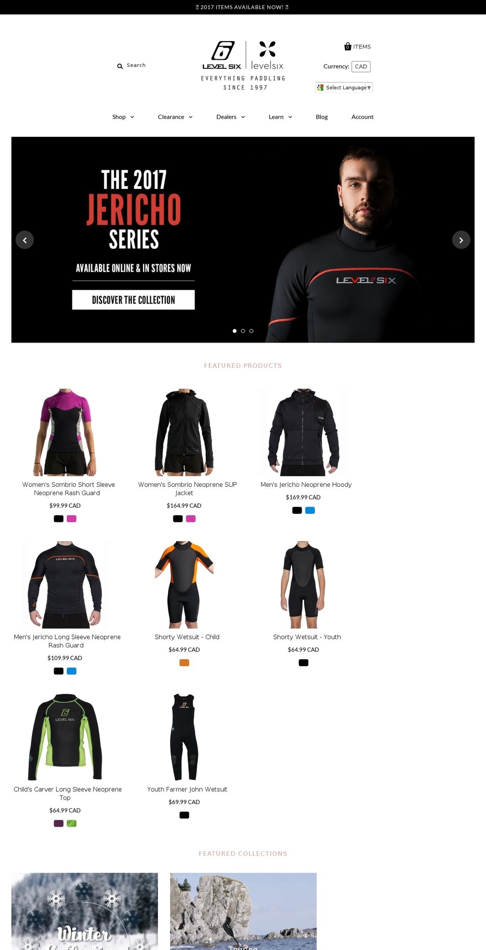 levelsix.ca shopify website screenshot