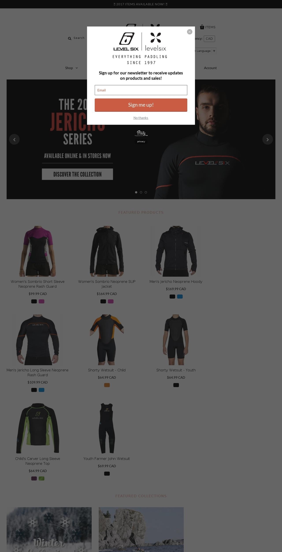 levelsixinc.com shopify website screenshot