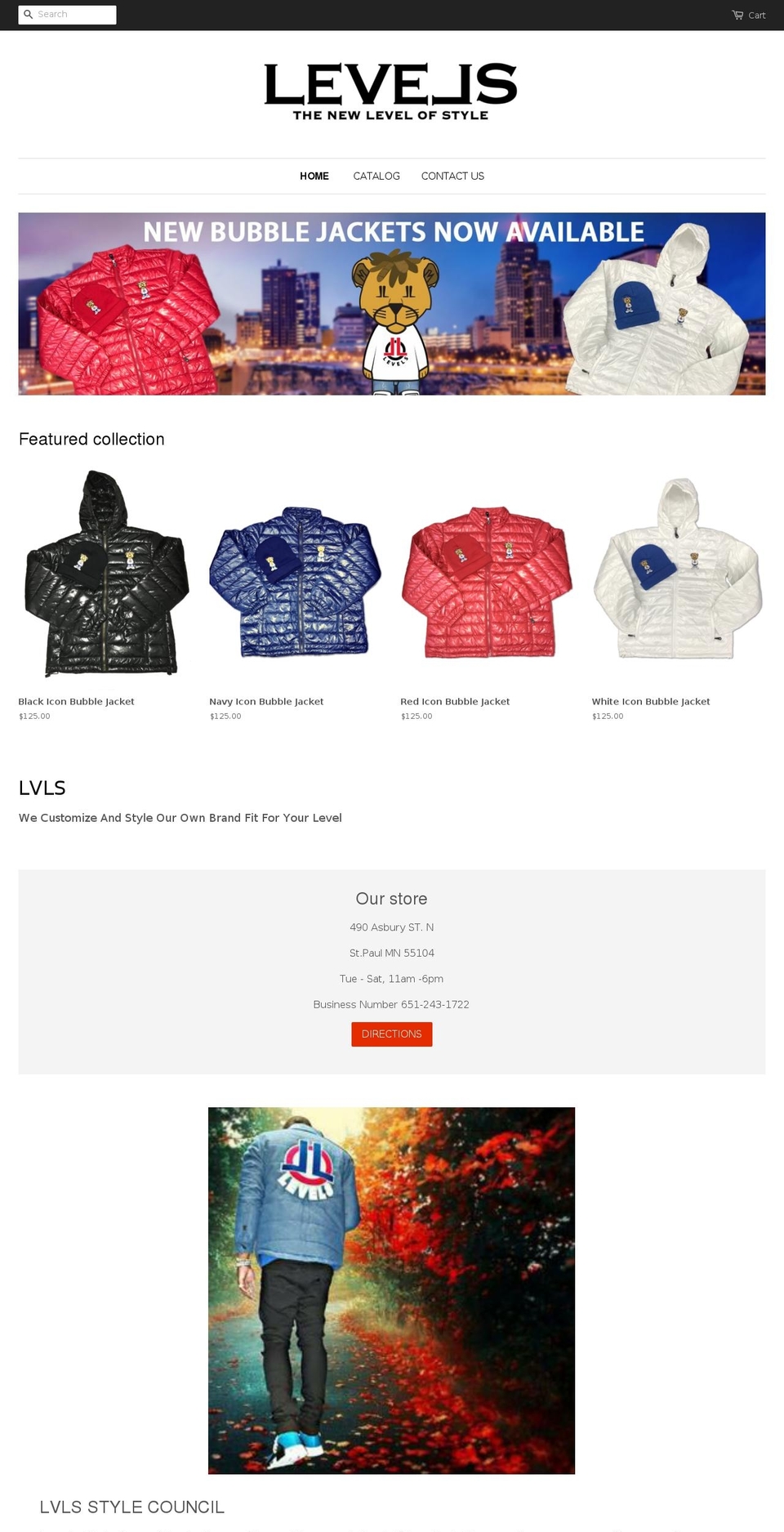 levelsmn.com — Shopify storefront screenshot