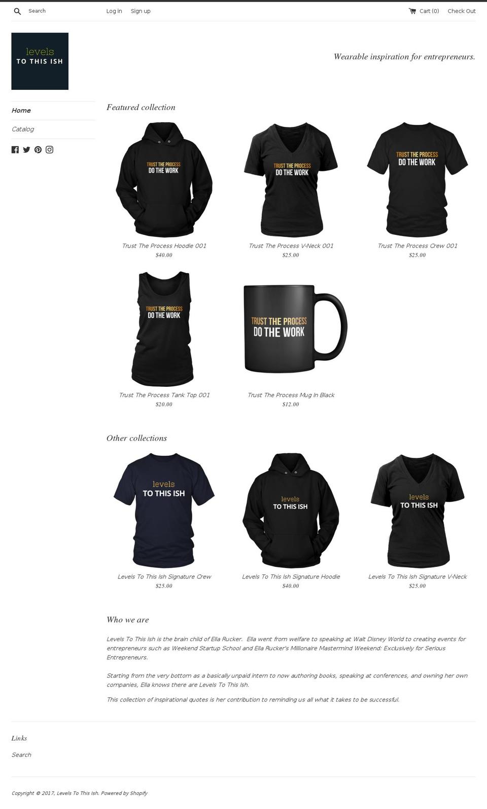 levelstothisish.com shopify website screenshot