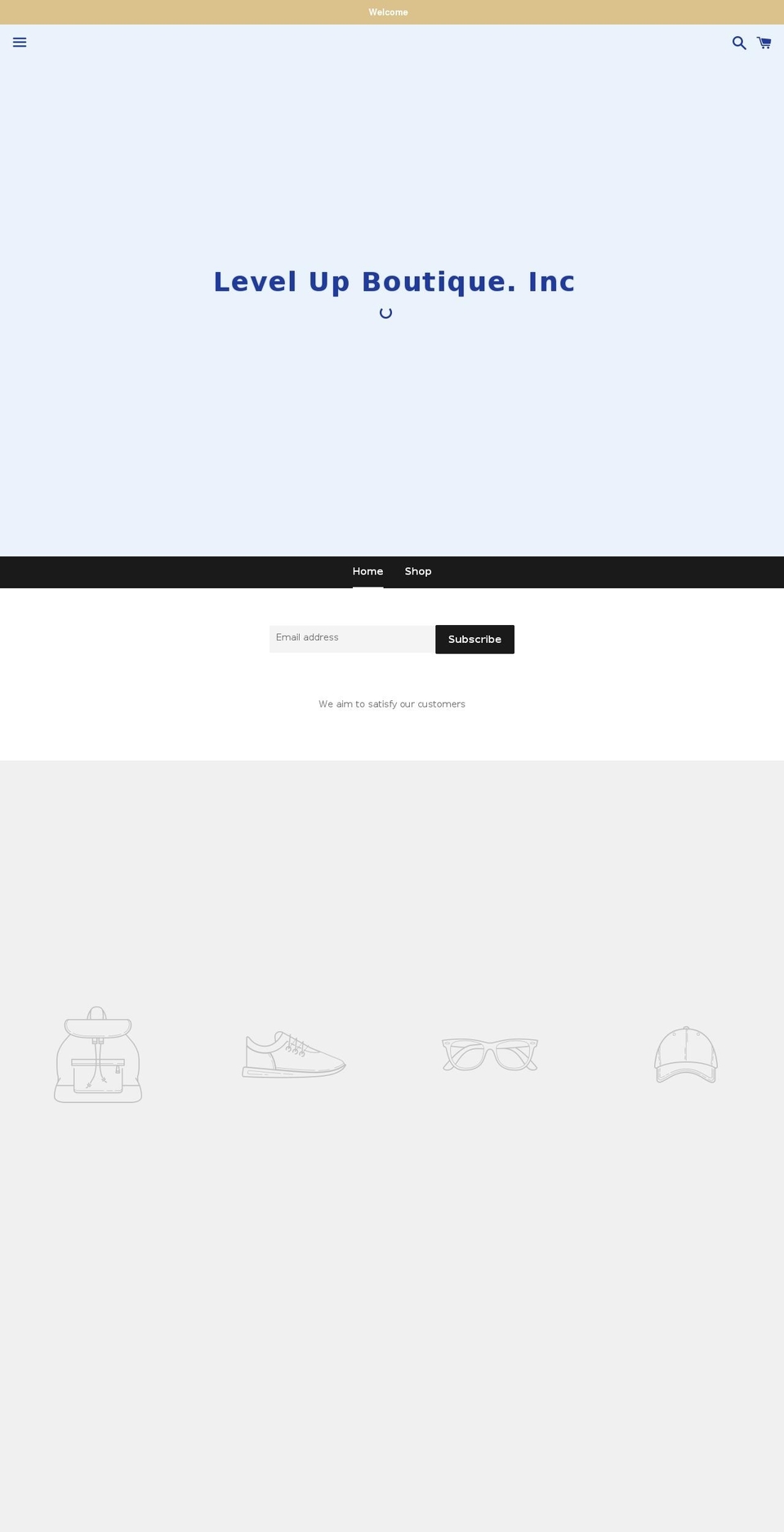 levelupboutiqueinc.com — Shopify storefront screenshot