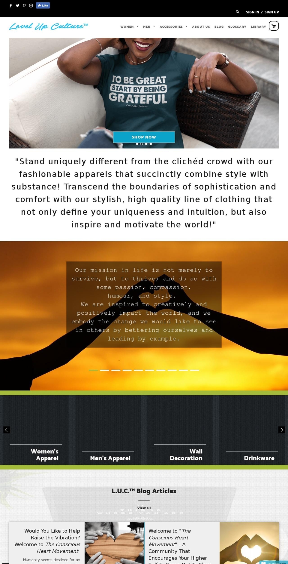 luc-apparel-segmented Shopify theme site example levelupculture.com