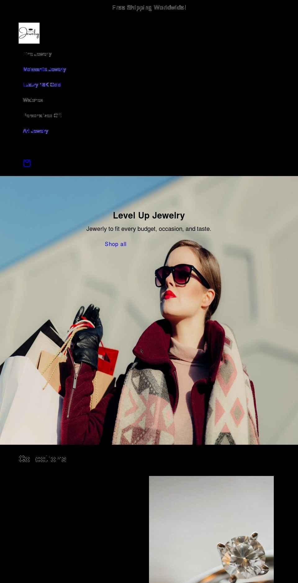 levelupjewelry.com shopify website screenshot