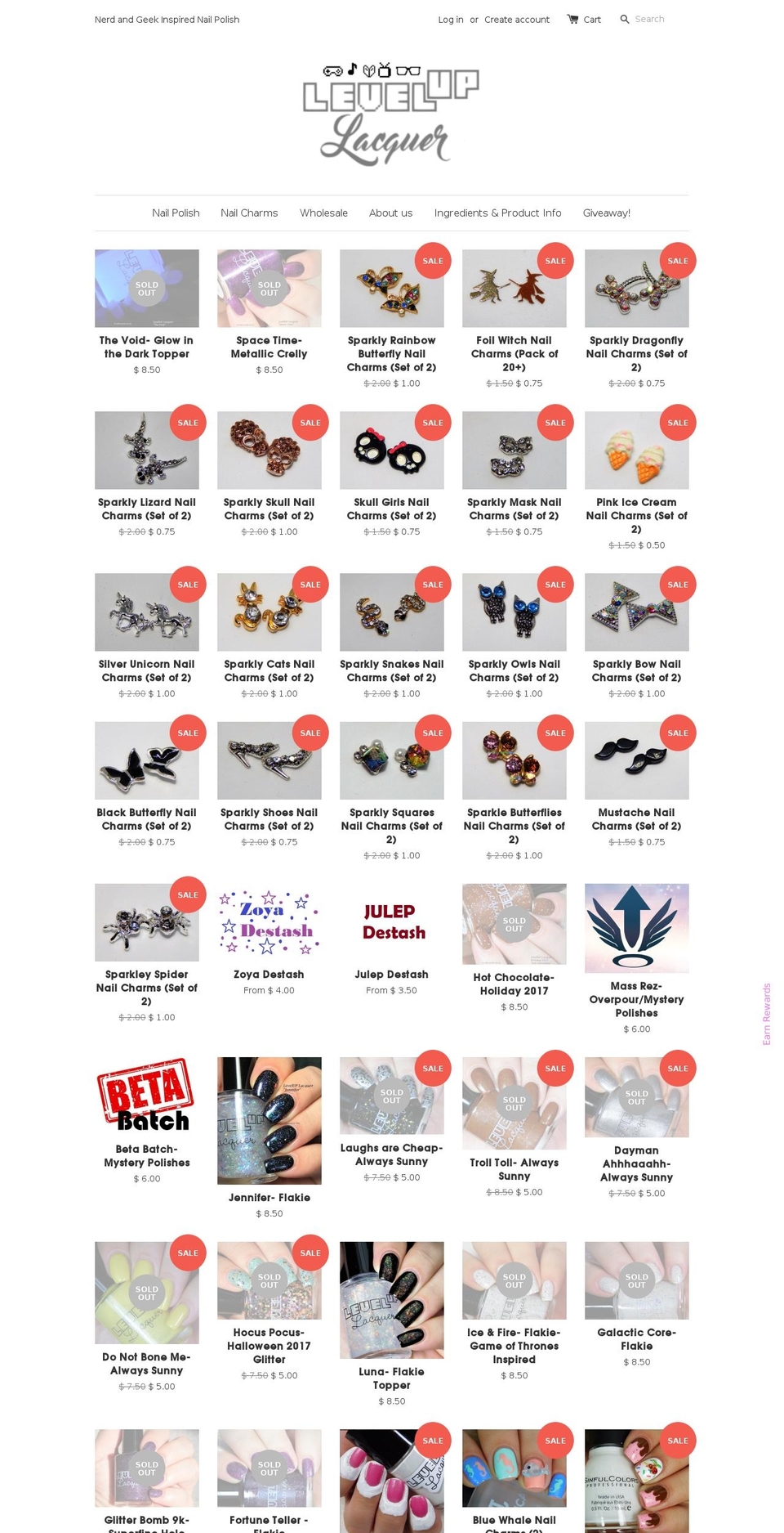 leveluplacquer.com — Shopify storefront screenshot