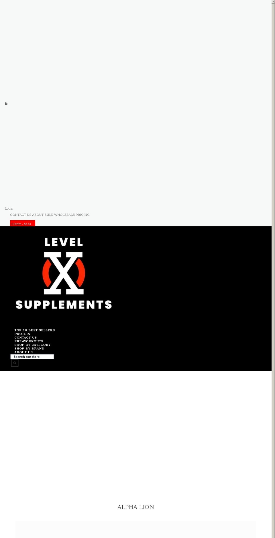 levelxsupplements.com shopify website screenshot