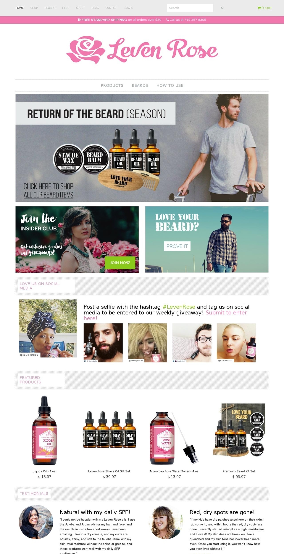 levenrose.com shopify website screenshot