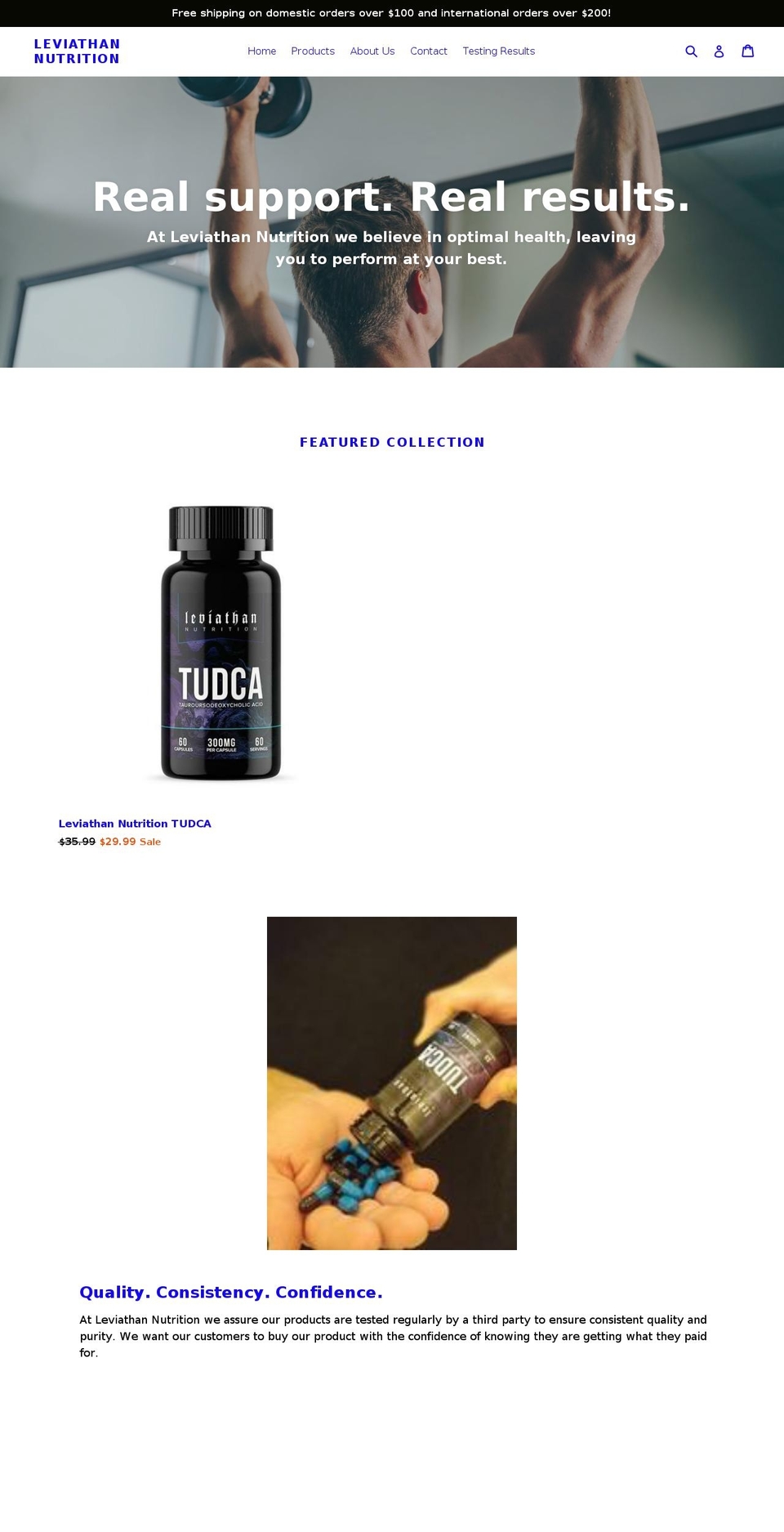 leviathan-nutrition.com shopify website screenshot