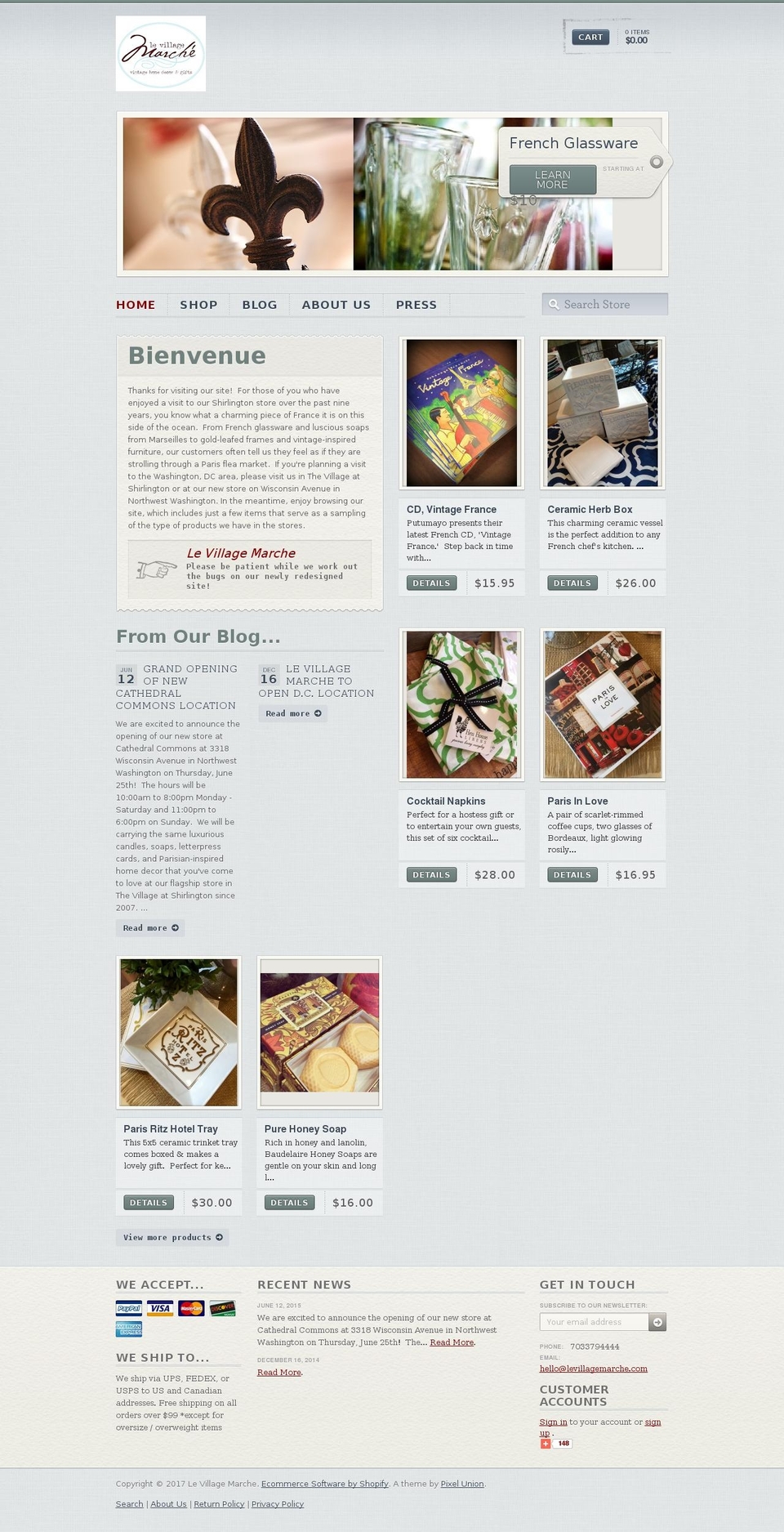 levillagemarche.com shopify website screenshot