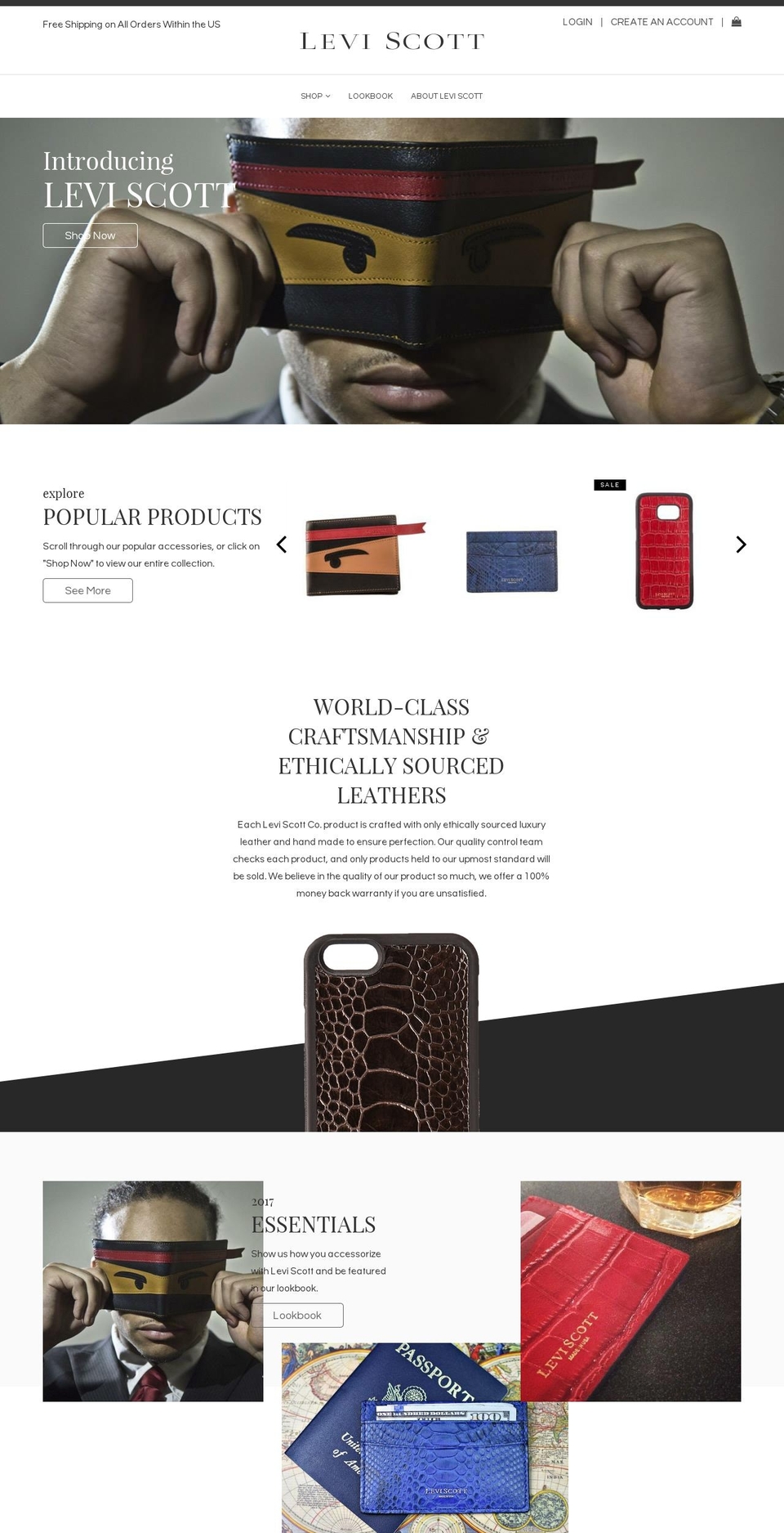 leviscott.com — Shopify storefront screenshot