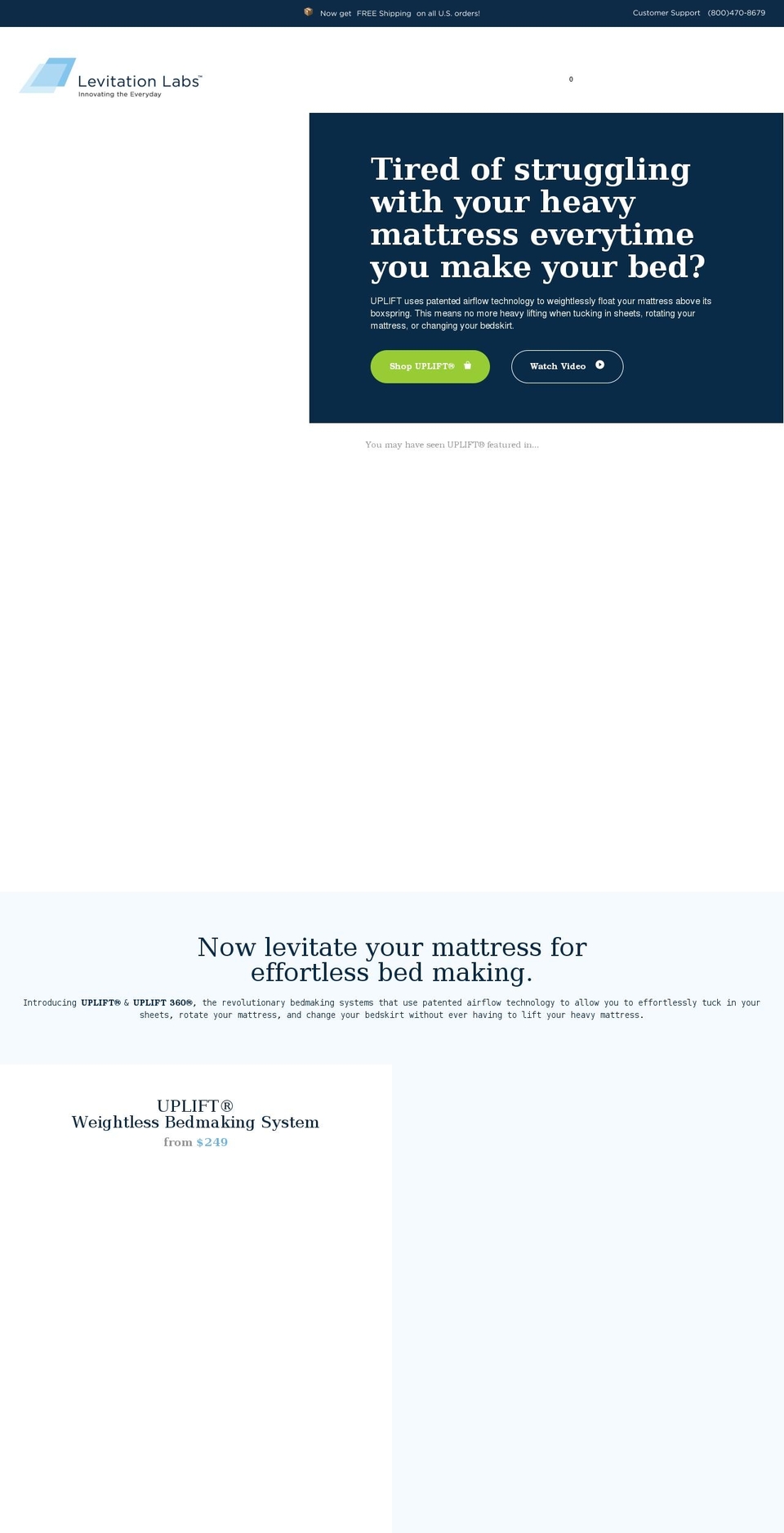 levitationlabs.com shopify website screenshot