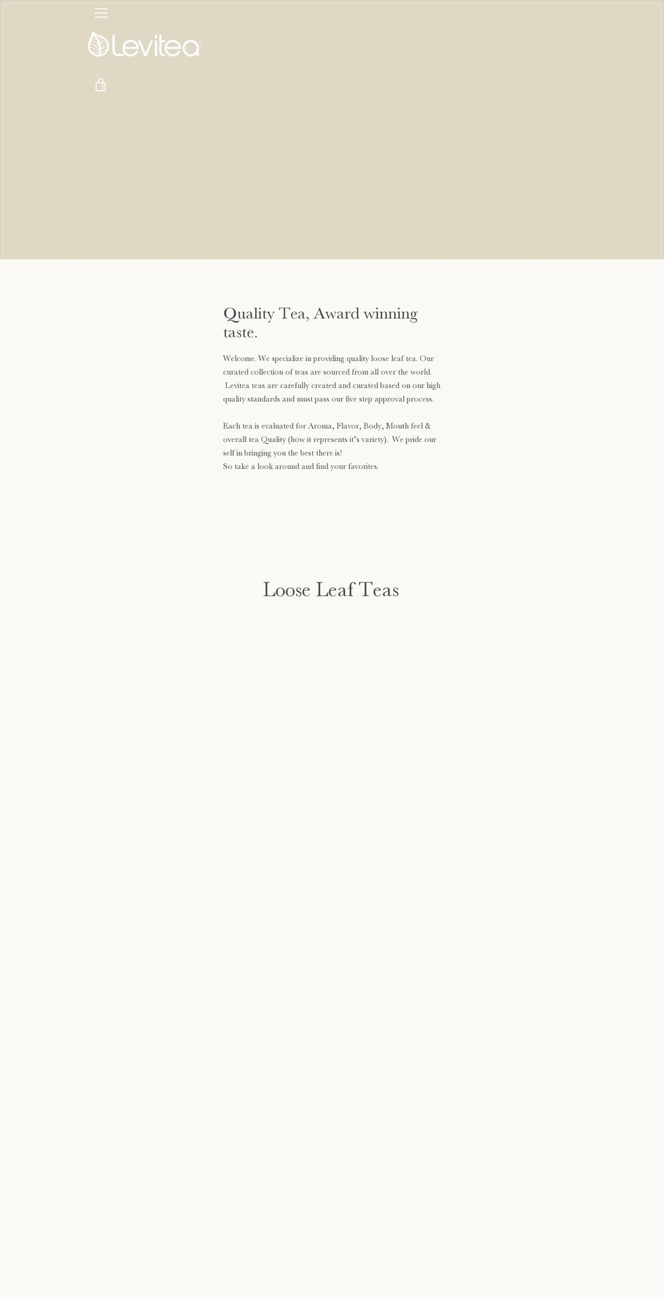 leviteashop.com — Shopify storefront screenshot