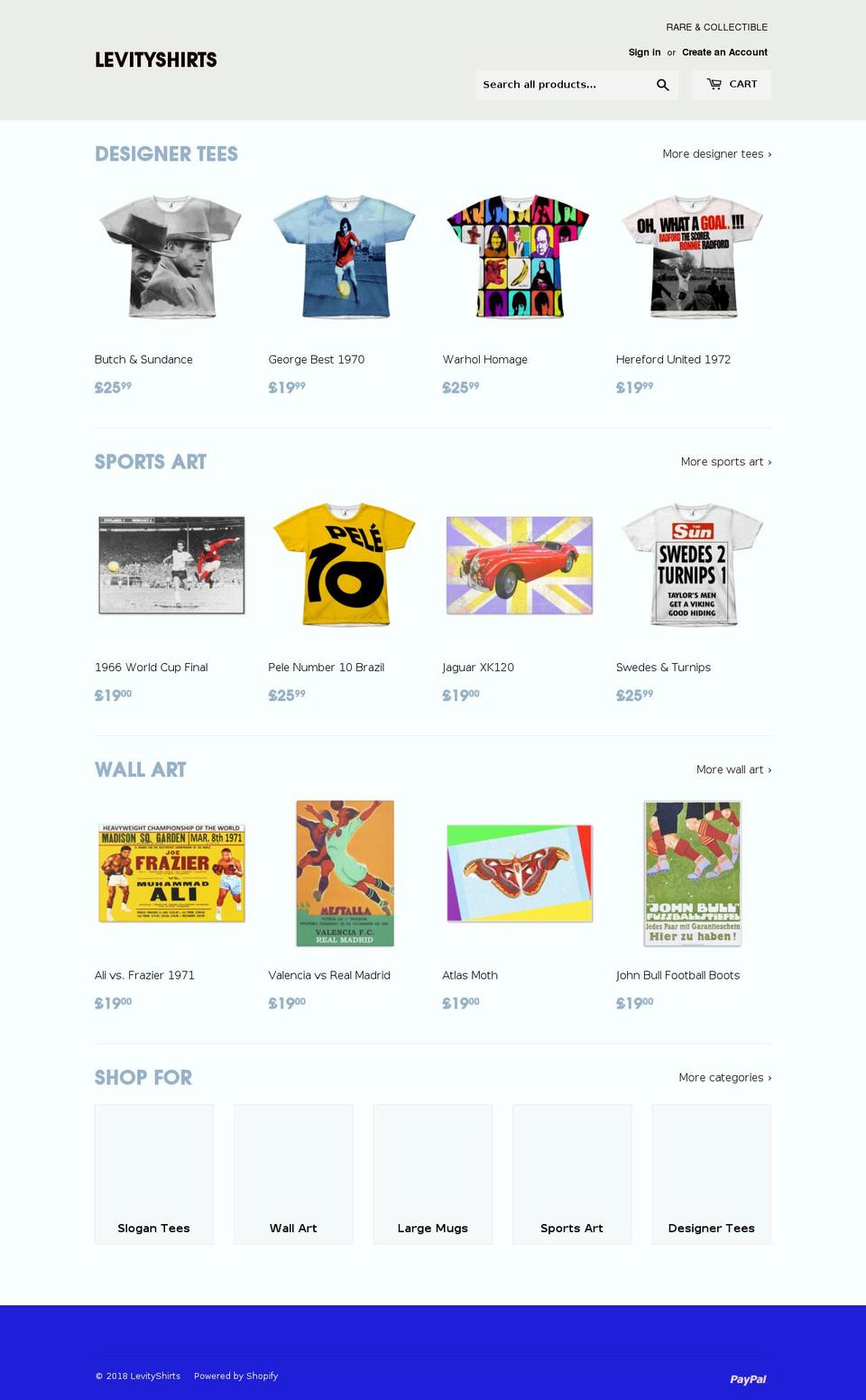 levityshirts.com — Shopify storefront screenshot