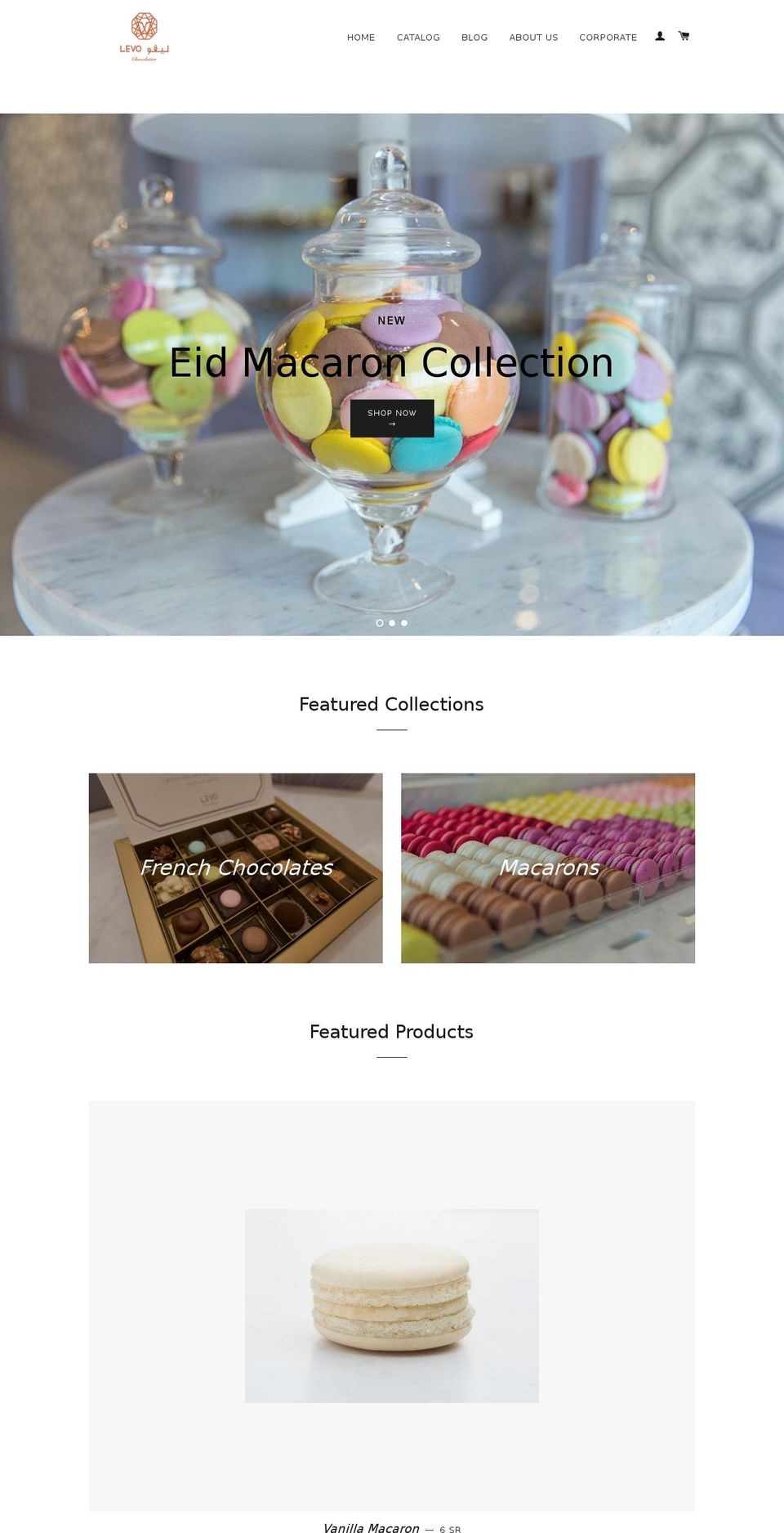 levochocolate.com — Shopify storefront screenshot