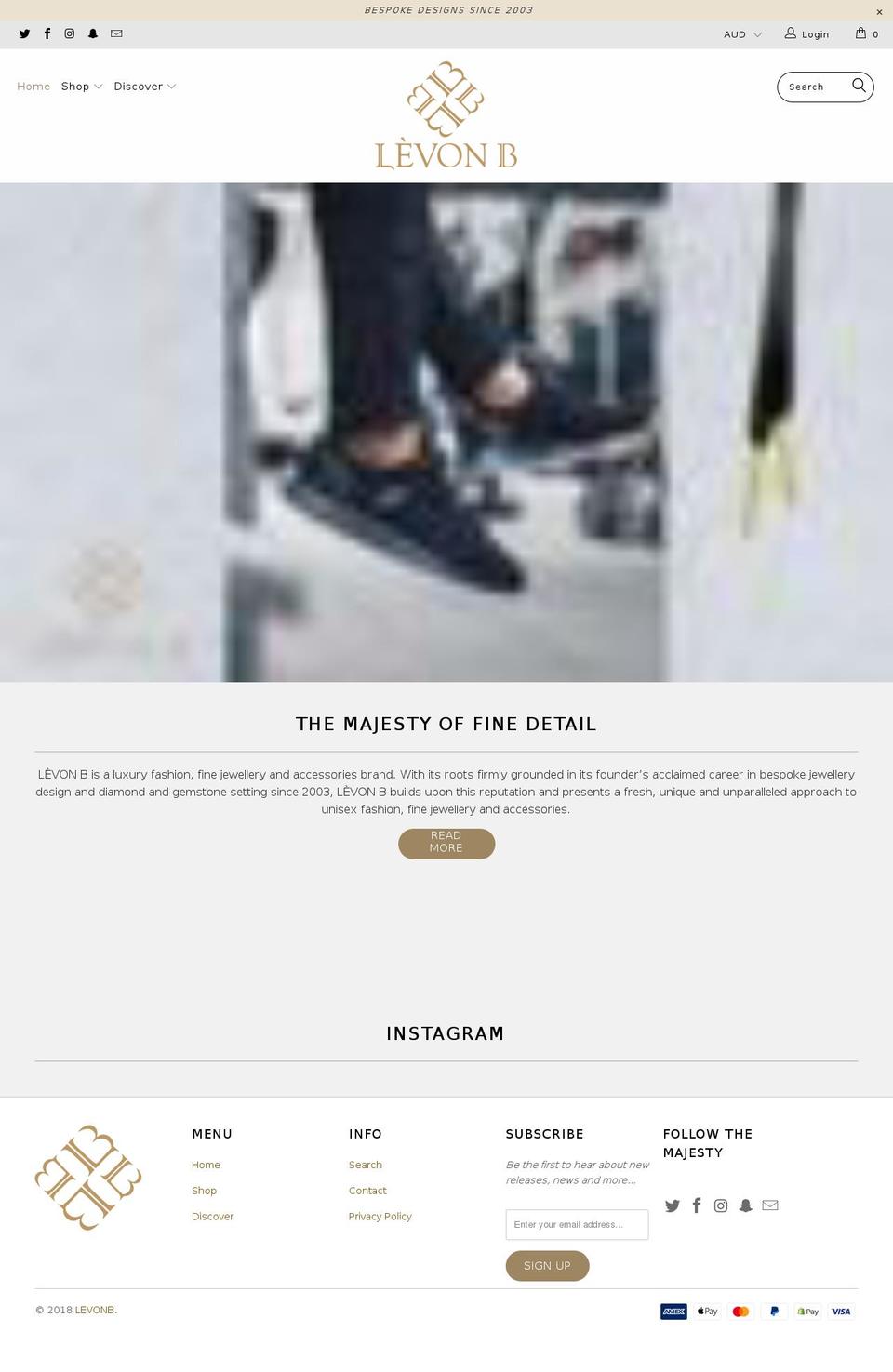 levonb.com — Shopify storefront screenshot