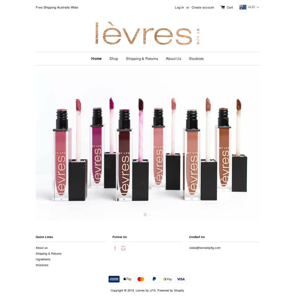 levresbylfg.com — Shopify storefront screenshot