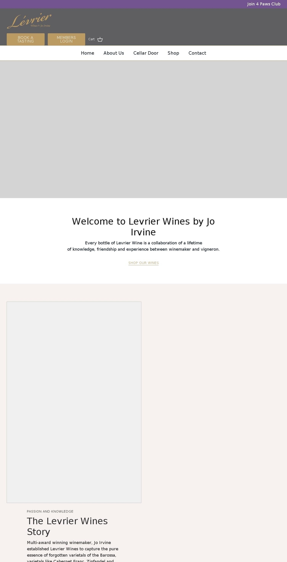 levrierwines.com.au shopify website screenshot