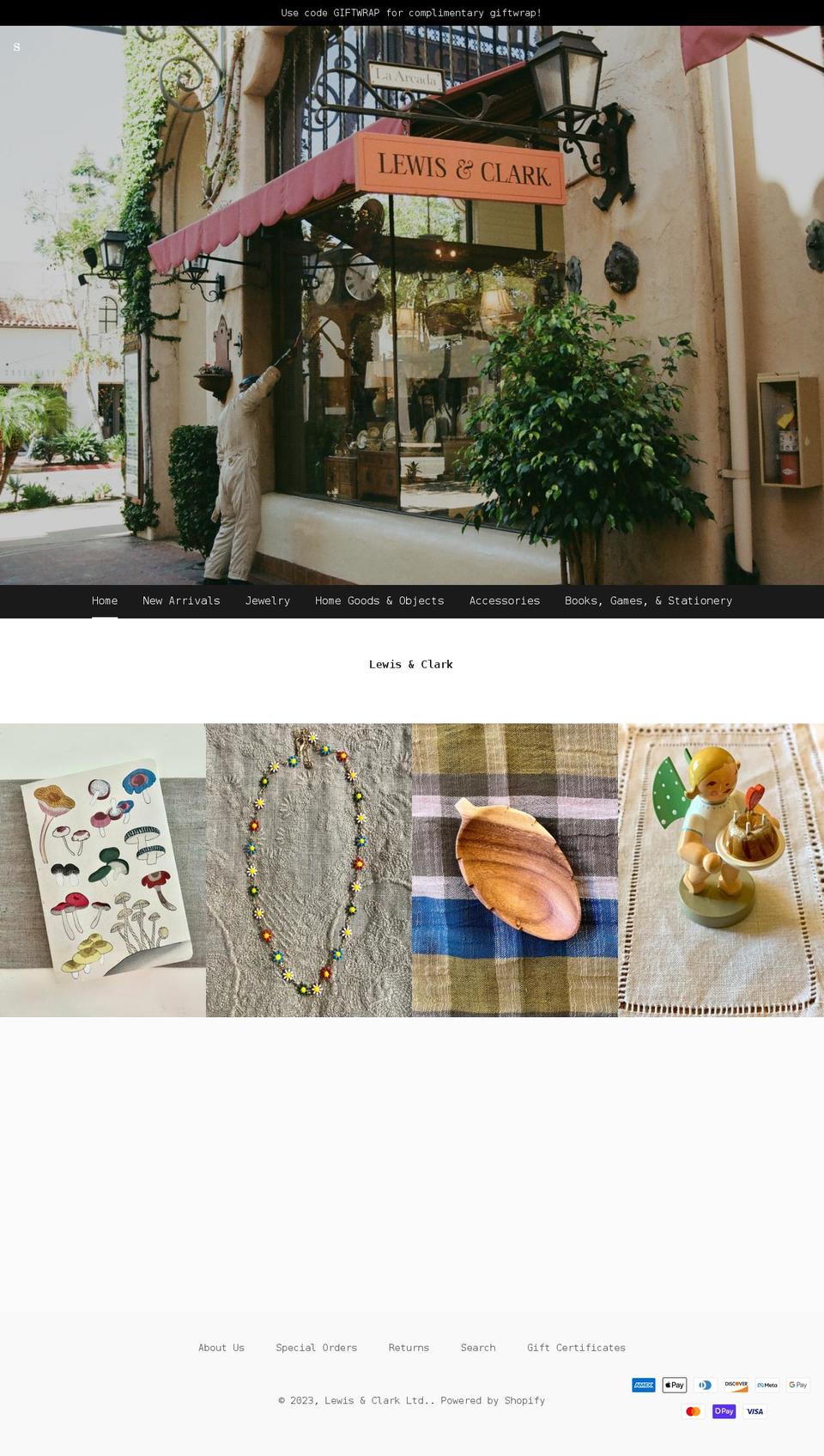 lewis-clark-ltd.myshopify.com shopify website screenshot