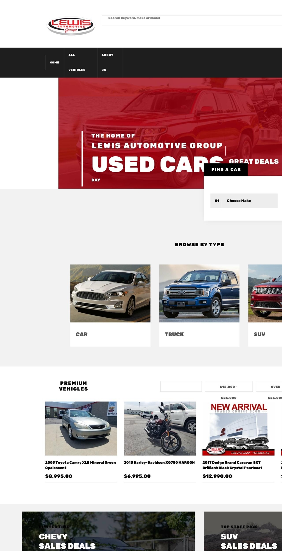 lewisgroupusedcars.com shopify website screenshot