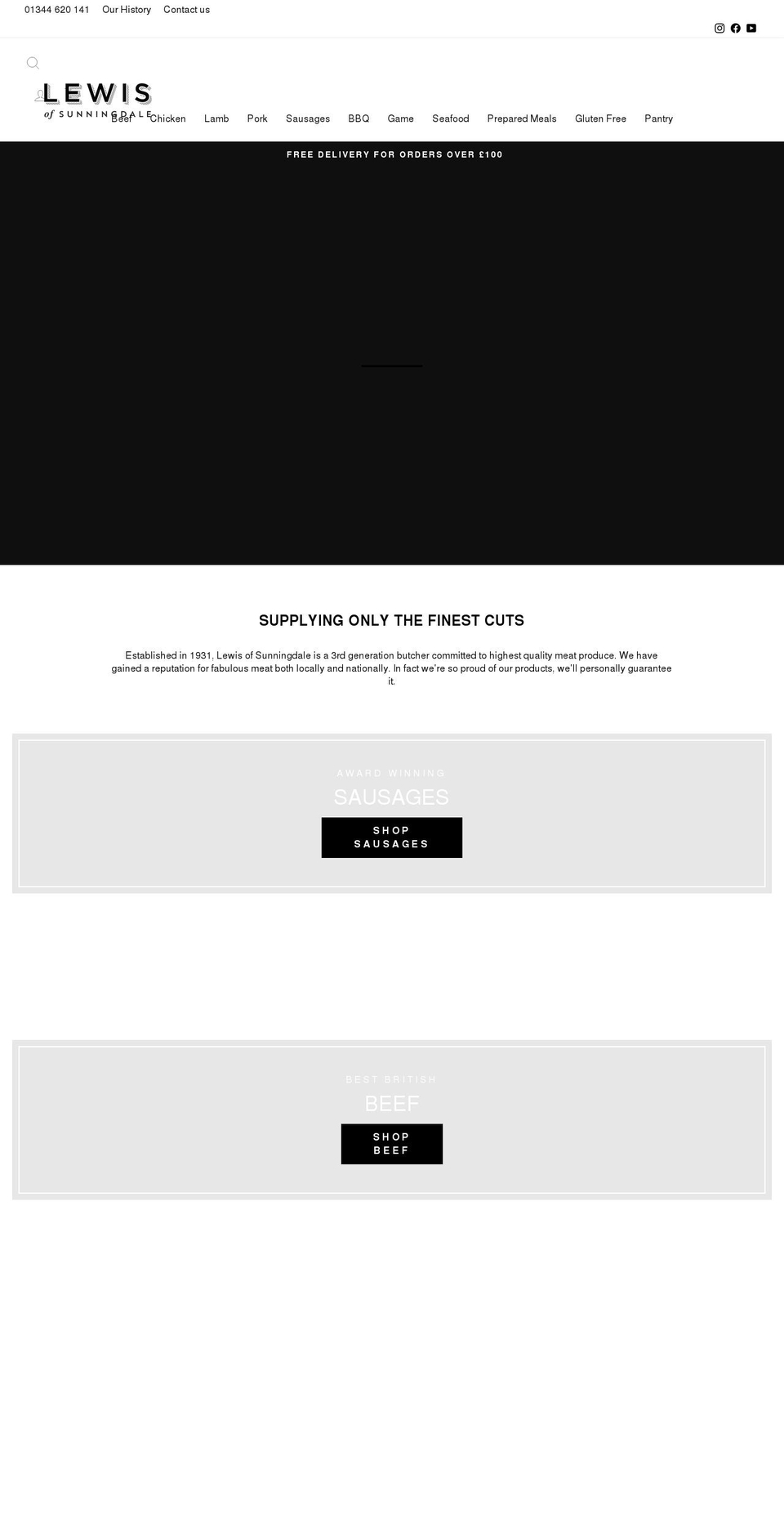 lewismeat.com shopify website screenshot