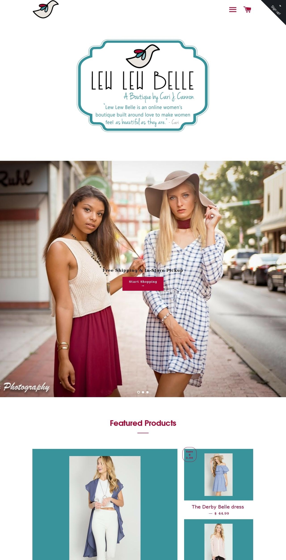 lewlewbelle.com shopify website screenshot