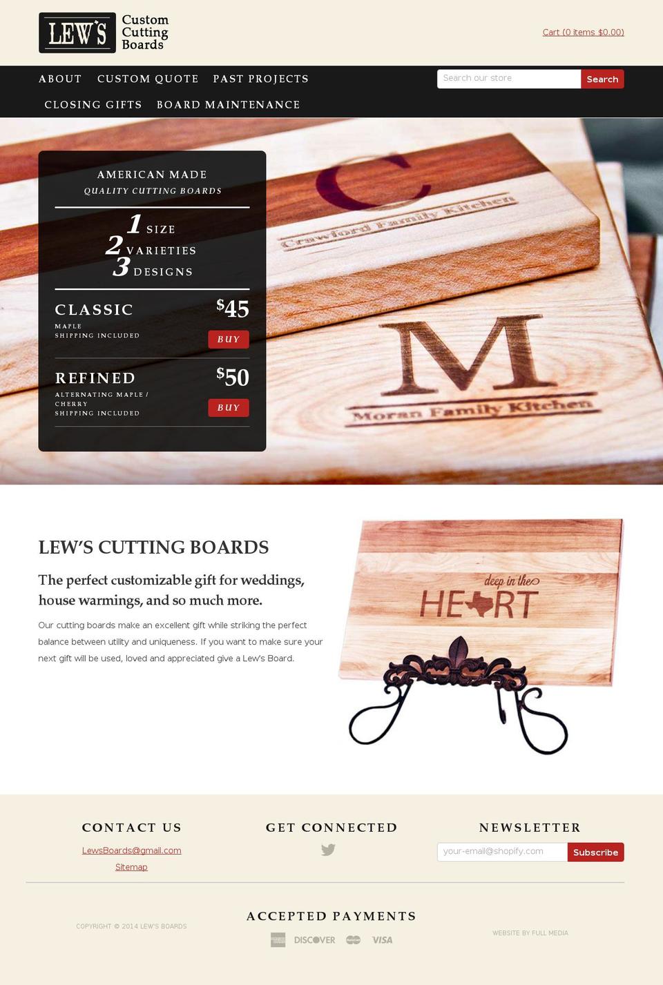 lewsboards.com shopify website screenshot