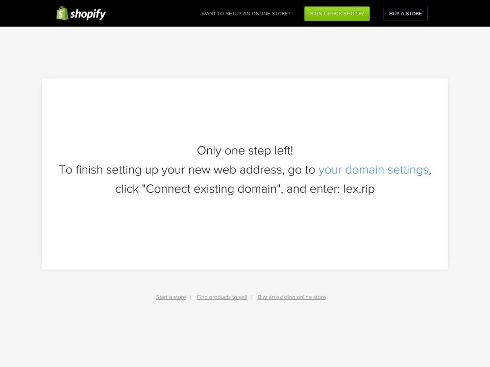 lex.rip shopify website screenshot