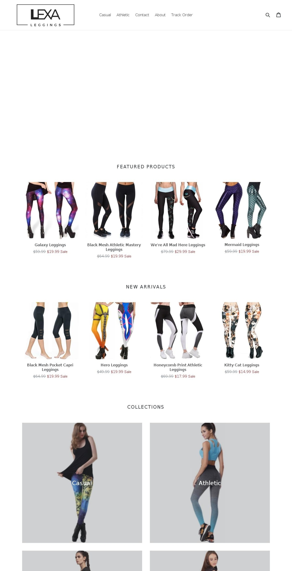 lexaleggings.com — Shopify storefront screenshot