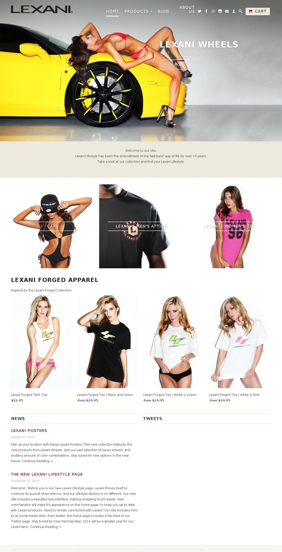 lexaniclothing.com shopify website screenshot