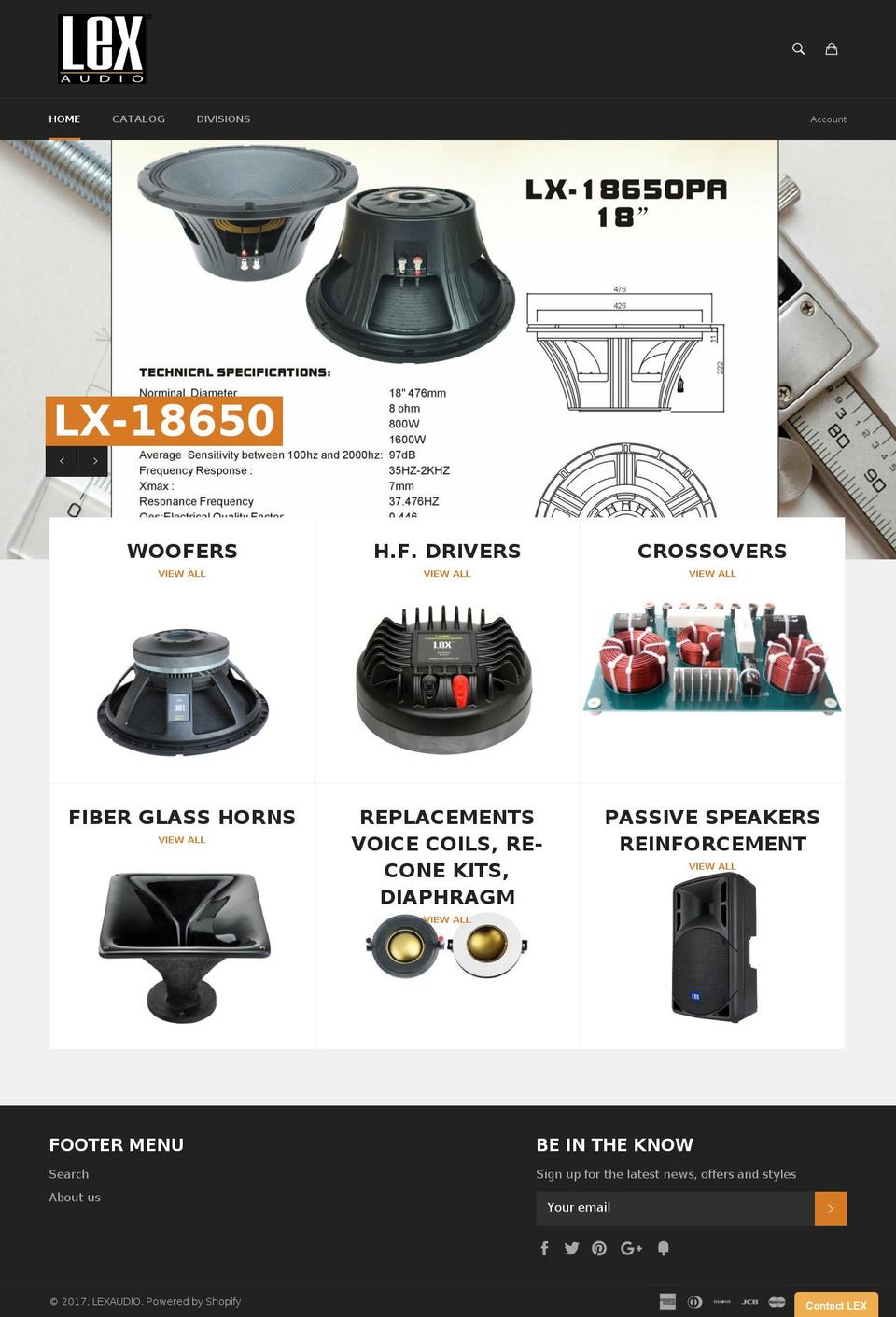 lexaudio.us shopify website screenshot