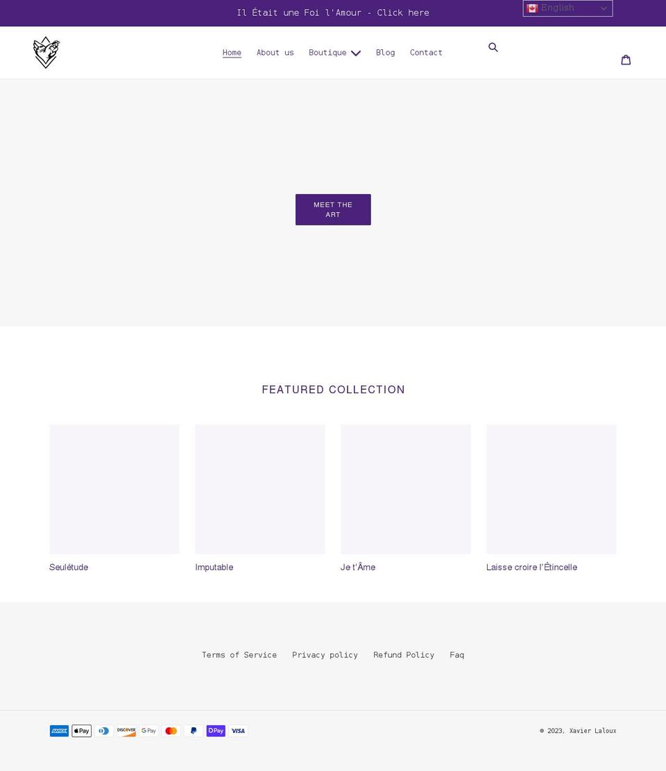 lexavierlaloux.com shopify website screenshot