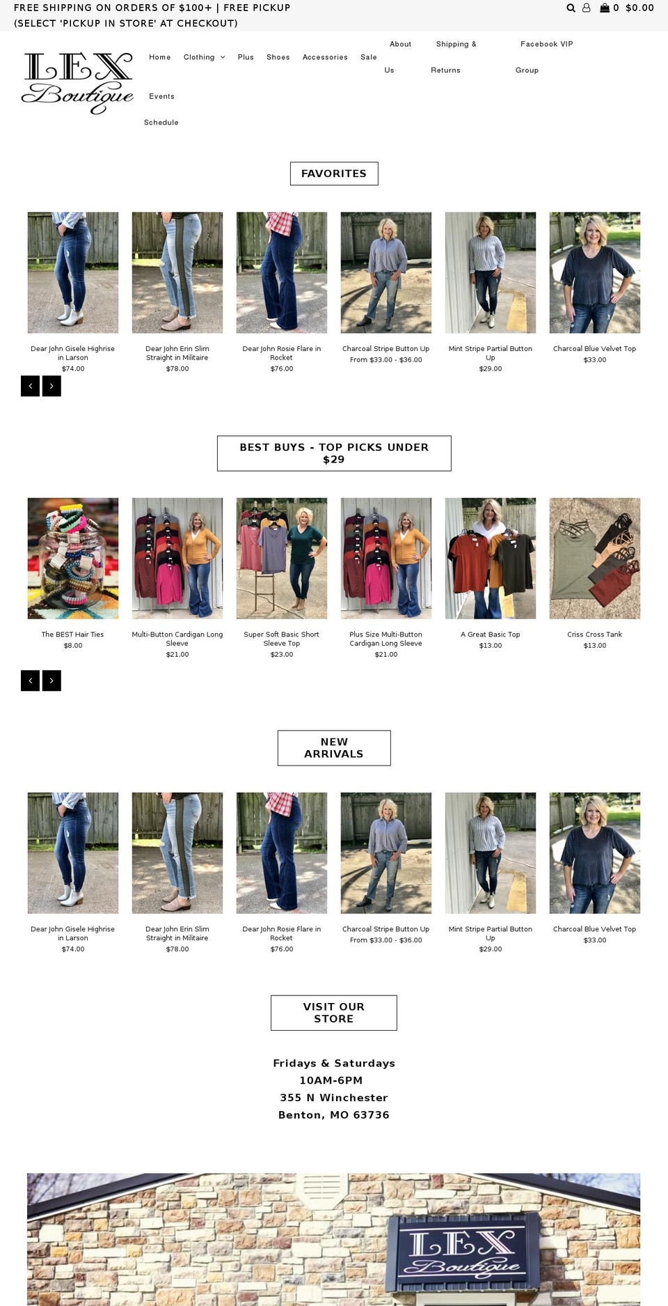 lexboutiquemissouri.com — Shopify storefront screenshot