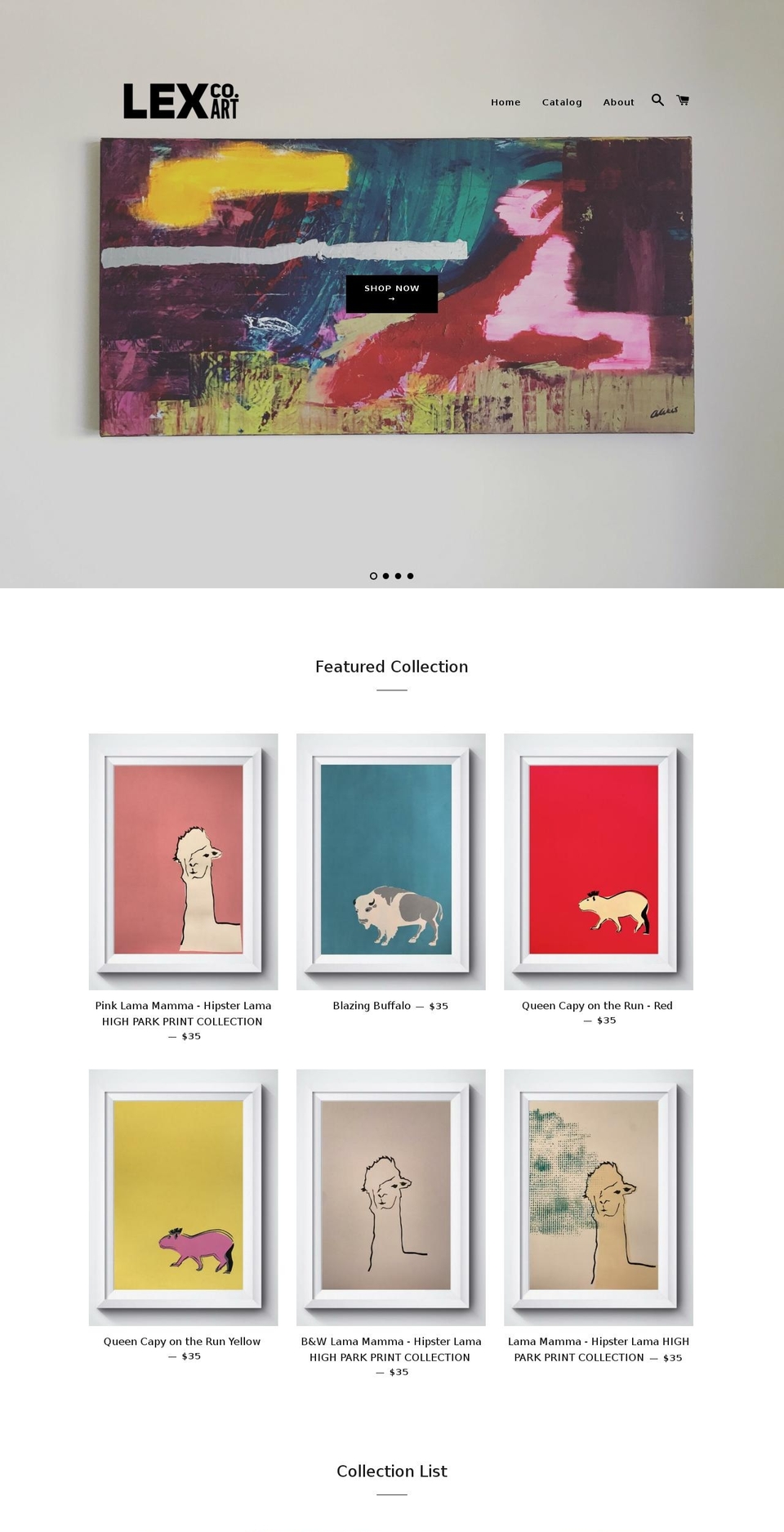 lexcoart.com — Shopify storefront screenshot