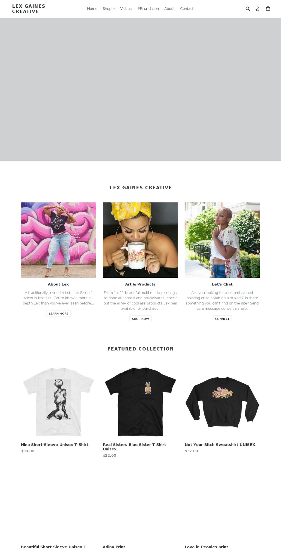 lexgainescreative.com — Shopify storefront screenshot