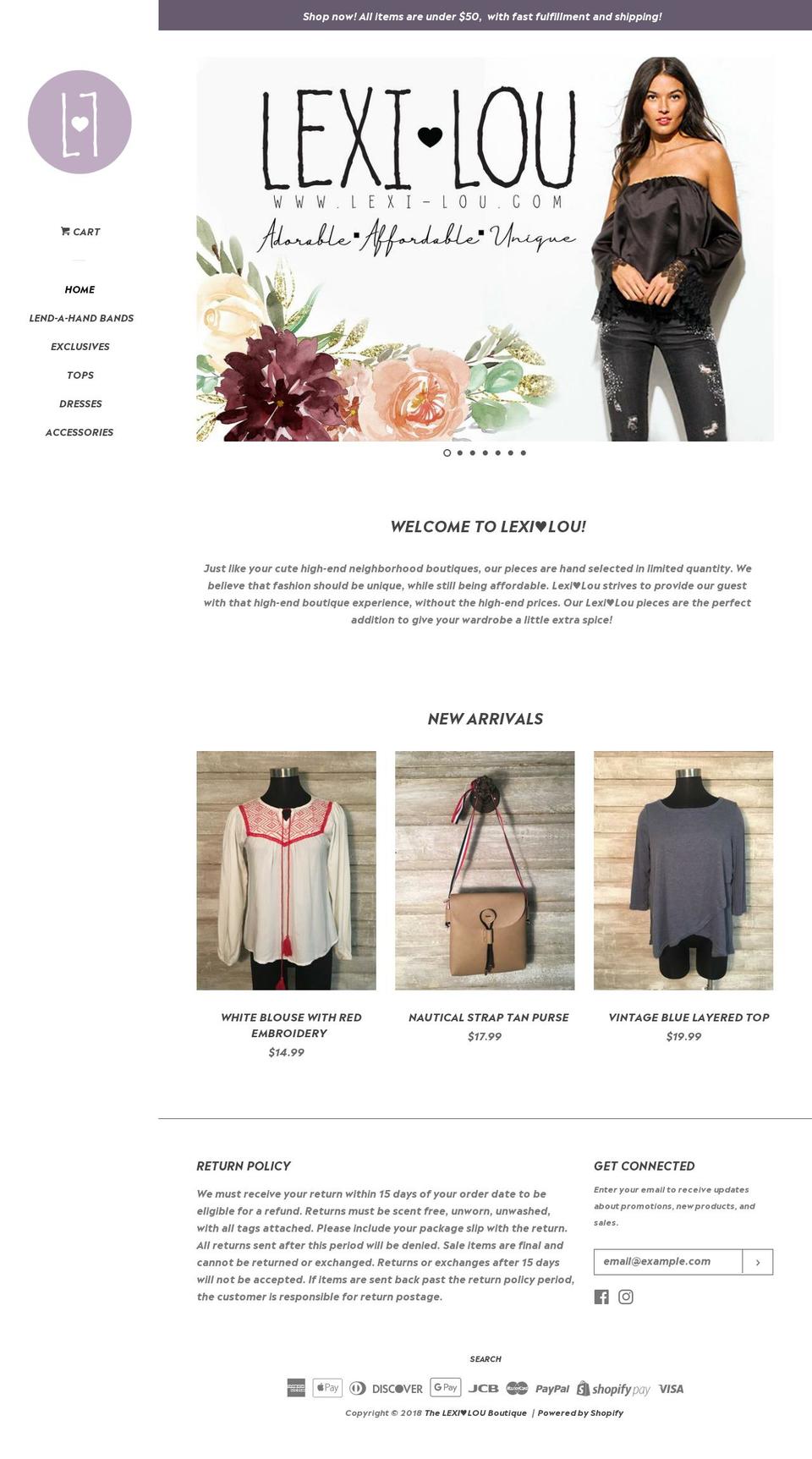 lexi-lou.com shopify website screenshot