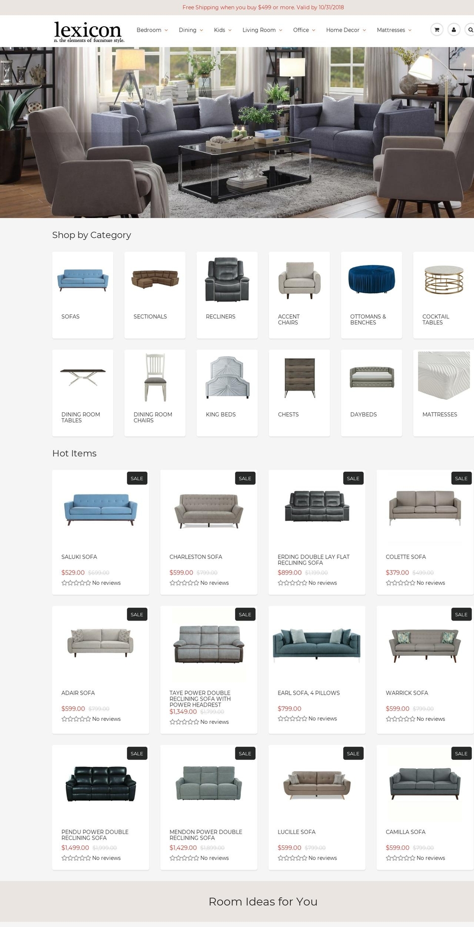 lexiconhome.com shopify website screenshot