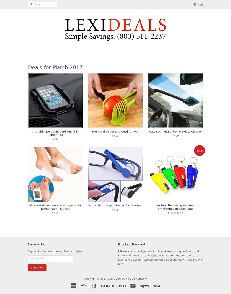 lexideals.com shopify website screenshot