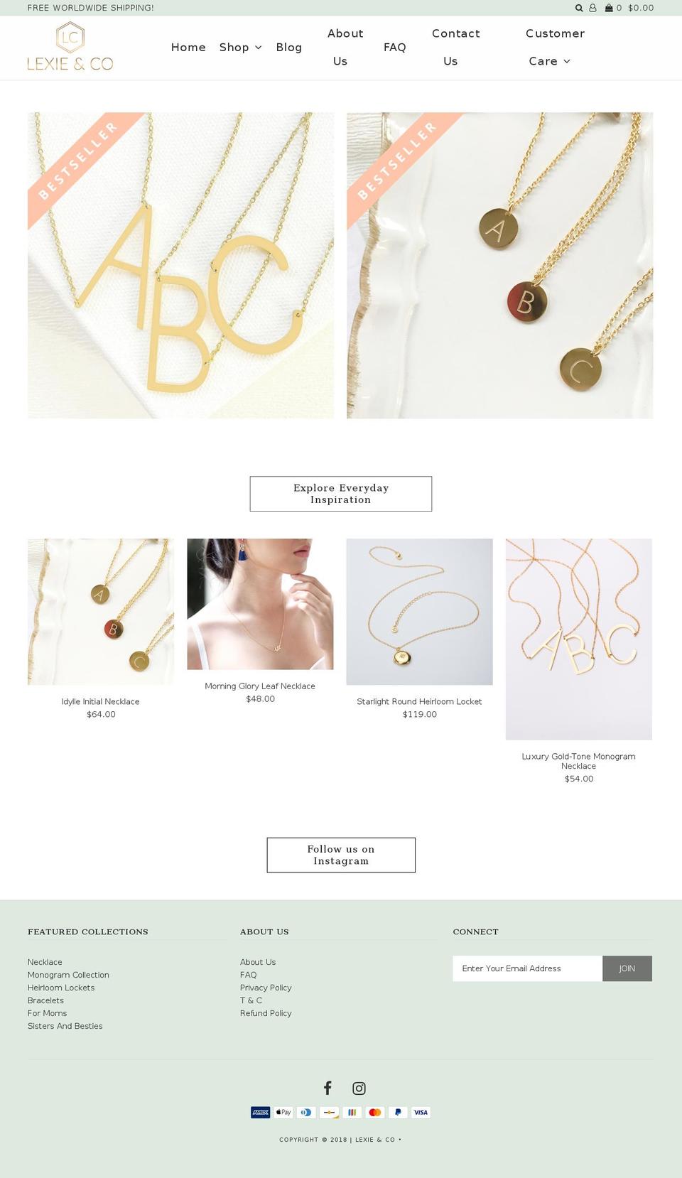 lexieandco.com — Shopify storefront screenshot