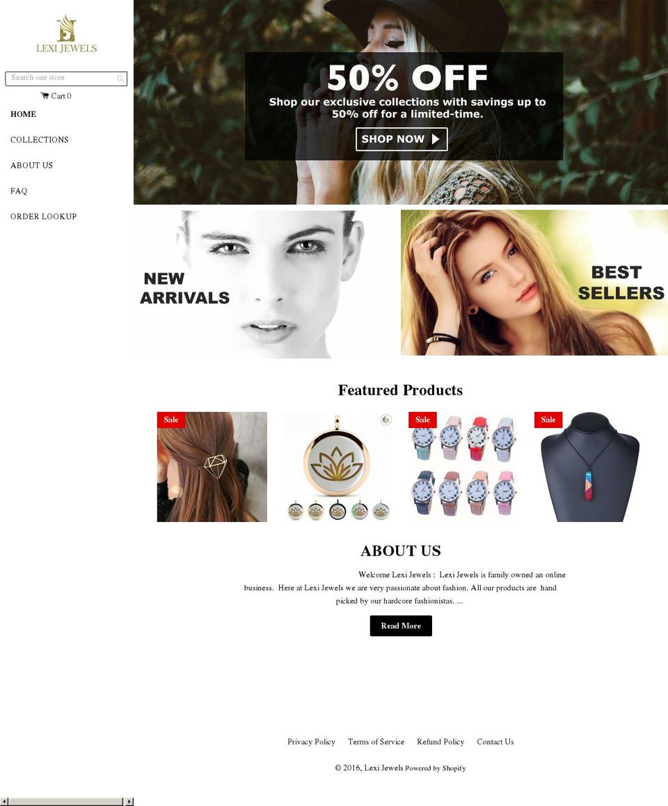 Gems Shopify theme site example lexijewels.com